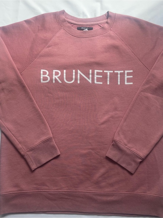Brunette The Label Tops - Brunette The Label Crewneck Sweatshirt Dusty Pink Graphic Pullover L/XL